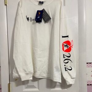 New York City Marathon, long sleeve white T-shirt, heavy material new balance
